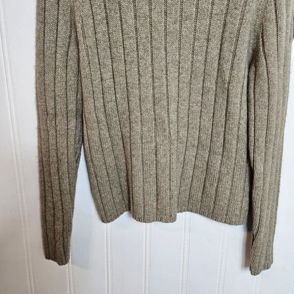 Abercrombie Fitch Heavy Lambswool Sweater XXL Tan Brown Chunky Knit Pullover - Picture 4 of 11